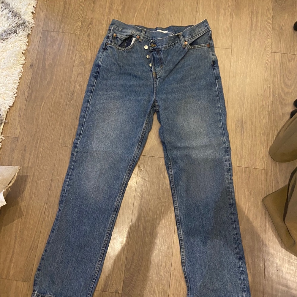 Topshop Wrap Straight Leg Jean